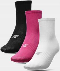 4F Lány Zokni 3 Pár Rózsaszín Fehér és Fekete Méret 36-38 (JF060 _ skarpety)