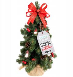 Creative Home Karácsonyfa műfenyő díszített piros karácsonyi asztal 40cm (X001T0ECWZ)