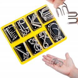 Fém Puzzle Fejtörők Készlet Logikai Játék Drót Puzzle 8 db (PUZZLE003)