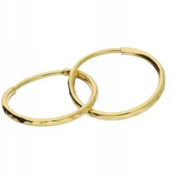 Lovrin Arany fülbevaló 585 karika, kör alakú, 14 mm-es, zsanéros, gyémántcsiszolt, ajándékba 14K