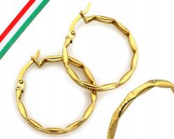 Lovrin Arany fülbevaló 375 karátos karika, eredeti díszítéssel, 25 mm, 1 modern minta, ajándék (Lovrin 72347)