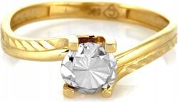 Lovrin Arany gyűrű 585 fehérarany kristállyal, 15-ös méret, klasszikus modell, ajándék