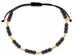 Lovrin Karkötő 585 14k arany golyókkal és hematitokkal, 0.90g, fekete zsinóron ajándék (62098208)