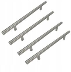 B&B 4 x Bútorfogantyú Reling 192 mm ezüstszínű Fém fogantyú szekrényekhez (Z4 U101 L192 BS)