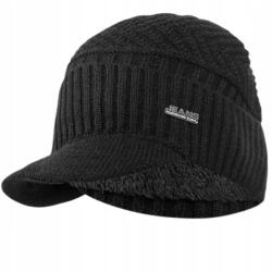 EdiBazzar Meleg sapka, bélelt, casual stílusú, férfi téli sapka divatos, rugalmas, télre (Ciepła zimowa czapka męska z daszkiem)