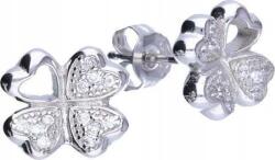 Lovrin Ezüst 925 fülbevaló négylevelű lóhere cirkónia kövekkel, egyedi design ajándékba (Lovrin 46803)