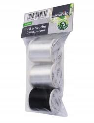 Crelando Poliészter cérna gépi és kézi varráshoz, többszínű, 3 darabos készlet (996)