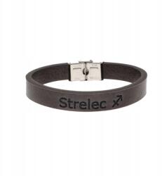  Férfi bőr karkötő barna Nyilas csillagjeggyel (8594223295012)