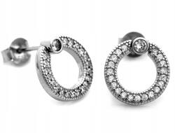 Lovrin Elegáns 925-ös ezüst fülbevaló fehér cirkónia kövekkel, karika, ajándékba, 2.36g