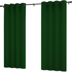 NOW-ART Kész függöny, sima, 145x230 cm, karikás, matt sima függöny, fémgyűrűs (LEN-1 Butelkowa zieleń 230)