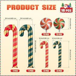 Karácsonyi Fólia Léggömb Szett cukorbot 8 db cukorka 10 db