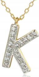 Lovrin Arany nyaklánc 585 "k" betű gyémántokkal 0, 89g divatos celebritás stílus 14k (60832569)