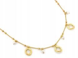 Lovrin 925-ös sterling ezüst nyaklánc, aranyozott, függő gyöngyökkel és körökkel, 5, 31 g (Lovrin)