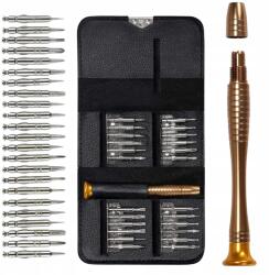  Precíziós csavarhúzó készlet 25 az 1-ben elektronikai eszközökhöz, Torx bitek, Csavarhúzók, tokkal (Wkrętaki precyzyjne wymienne końcówki 25szt)