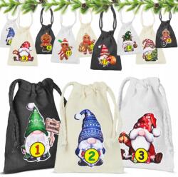 Allbag Adventi Kalendárium Ünnepi Pamut Zsákok Mikulás Mézeskalács Szett (KALENDARZ013)