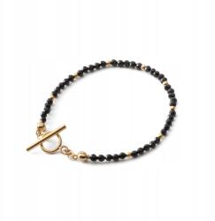 Giorre Karkötő ezüst 925 aranyozott fekete kövek csattal toggle klasszikus (5905804387898)
