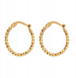 Lovrin Női arany fülbevaló 585-ös, karika formájú, összekapcsolt, gravírozott golyócskákból (61109096)