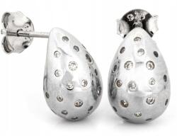 Lovrin Ezüst fülbevaló csepp alakú cirkónia kövekkel, stekkeres (tűzős) rögzítéssel, 925-ös finomságú, súlya 3.62g (62119366)