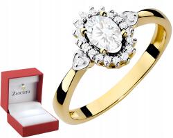 ZŁOCISTO Arany Gyűrű Laboratóriumi Gyémántokkal, 585 Arany, Modern Ajándék (DLA DZIEWCZYNY NARZECZONEJ) - allegro - 254 810 Ft