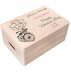 Creative Deco Valentin-napi gravírozott doboz ajándék kívánságokkal a szeretett személynek 30x20 (JANCDSD130CUSTOMLOVEBIKEMINBOXFBM)