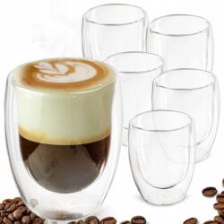 Allbag Thermo Poharak Dupla Aljjal 300 ML Latte Kávéscsésze Szett 6 Db-os (SZKLANKA002 Allbag)