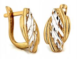 Lovrin Arany fülbevaló angol kapcsos 585 áttört mintás ródiumozott fehér arany 14 karátos