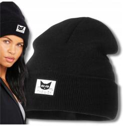 EdiBazzar Női téli sapka, meleg, őszi, macskás, beanie, fekete, macskával, puha (Czapka ciepła jesienna kot damska)