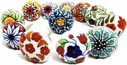 Színes Kerámia Gombok 20 Db Fiókhoz Ajtókhoz Festett (RKRAF)