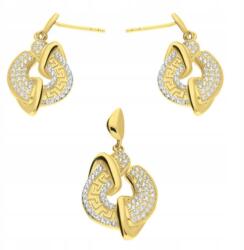 Lovrin Arany ékszerszett 585 Görög Minta És Cirkónia divatos ékszer szett (LOVRIN 63104)