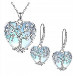  női ezüst ékszerszett 925 Szív Fa szett ajándék Doboz (j65t4de)