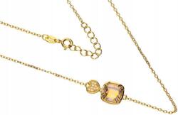 Lovrin Ezüstözött, aranyozott 925-ös nyaklánc kristállyal és cirkónia kövekkel finom ajándék (Lovrin 53585)