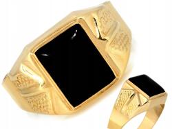 Lovrin Nagy méretű férfi pecsétgyűrű fekete kővel, 585-ös sárga arany, 4.86g, R27 ajándékba (53185005)
