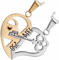  Szerelmeseknek Love nyakláncok szív kulcs 2db (K22)