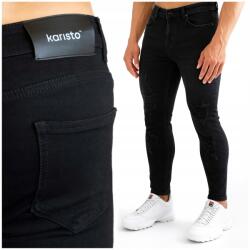  Nadrág Jeans Elegáns Elasztikus Férfi Karisto Fekete Kopásálló R 36 (KARISTO-ODZ-008-36)