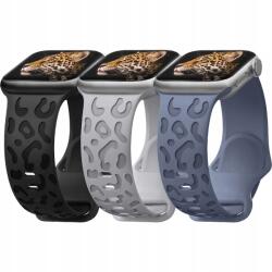  Gdbb 3 darabos szilikon karkötő szett leopárdmintával Apple Watch 38mm-es órához (B0C9MHM3CM)