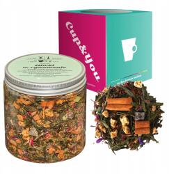 Cup&You Szilva zöld tea Fahéjban prémium alma fahéj búzavirág mályva 120g (herbata liściasta sypana mieszanka napar susz)