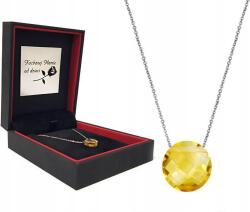 Lovrin Ezüst nyaklánc 925 citrin kővel, divatos kör alakú mintával, női ajándék (Lovrin)