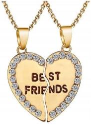 EdiBazzar best friends nyaklánc Arany színű női szív 2 az 1-ben punk stílus (P37)