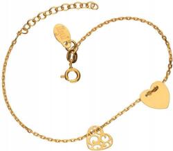 Lovrin Ezüstözött aranyozott 925-ös karkötő szívecskékkel, 1, 97g, divatos charmokkal (Lovrin 53527)