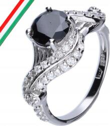 Lovrin Ezüst gyűrű 925 fekete kővel, 3, 51g, elegáns design ajándékba (Lovrin)