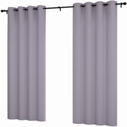 NOW-ART Kész függöny, sima, 145x240 cm, karikás, fémgyűrűs függöny (LEN-1 Jasny szary 240)