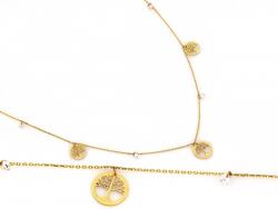 Lovrin Arany nyaklánc 585 állítható lánccal, cirkónia köves szerencsefa medállal, 1.85g (Lovrin)