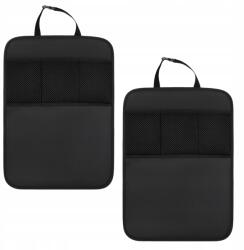  Védőszőnyeg Hátsó Ülésre 2db Autóhoz Fekete Hálós Zsebbel (Ochronna Mata Na Tył Siedzenia 2szt Fotela)