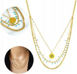  Aranyozott nyaklánc, sebészeti acélból, női, arany színű, "celebritás" stílusú, boho, 18K, 316L (ZŁOTY Naszyjnik Kolia Celebrytka)