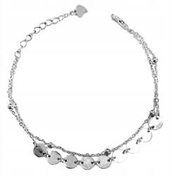 Lovrin Dupla ezüst karkötő 925-ös, kerek lemezekkel és karikákkal ajándék (Lovrin108255)