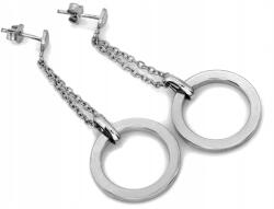 Lovrin 925-ös ezüst fülbevaló stekkeres, lógó karika fülbevaló, 3.76g, divatos ajándék