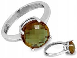 Lovrin Ezüst gyűrű 925, sötét, nagy köves, 2.86g, kerek foglalat, r15-ös méret