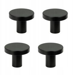 B&B 4 db Fém bútorfogantyú, kerek, fekete, 2, 5 cm-es, kis szekrénygomb (Z4 G106 CZ)