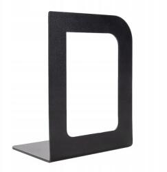  Fém könyvtámasz, fekete, loft stílusú, aszimmetrikus, lekerekített oldallal (02964120)