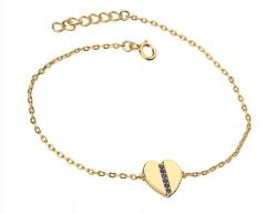 Lovrin 925-ös ezüst karkötő, aranyozott szívvel, cirkónia kövekkel, elegáns mintával ajándéknak is kiváló (Lovrin 50122)